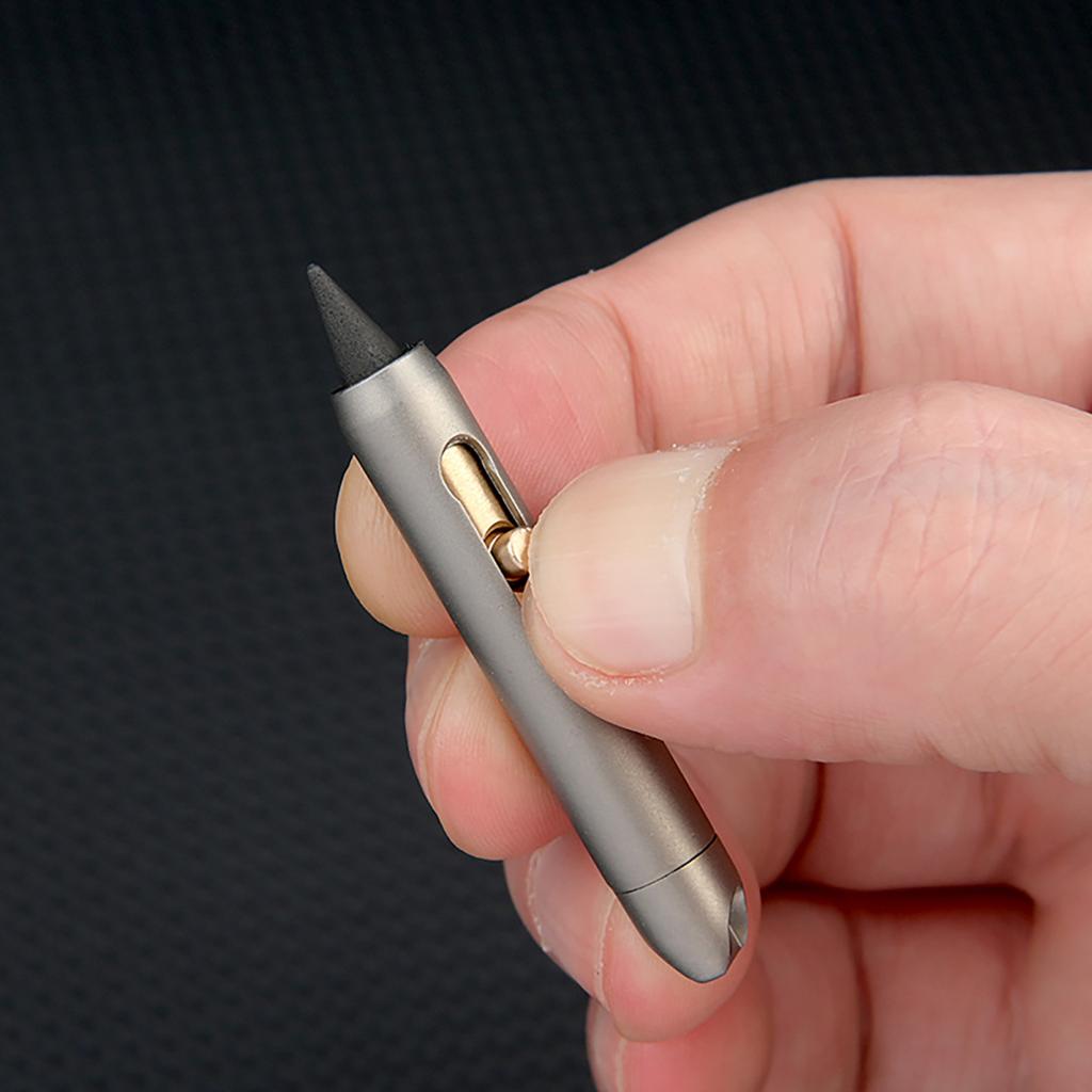 Yousheng Eternal Pen Mini Titanium Alloy Ballpoint Pen Replaceable EDC Refill Smooth Writing Comfortable Grip Mini Pen