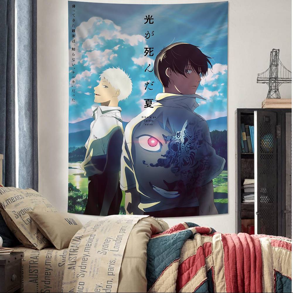 Beliebte Anime BL The Summer Hikaru Died Chart Wandteppich Edgy Ästhetik Trendige Zimmerdekoration für Anime Moderne Kunstfans