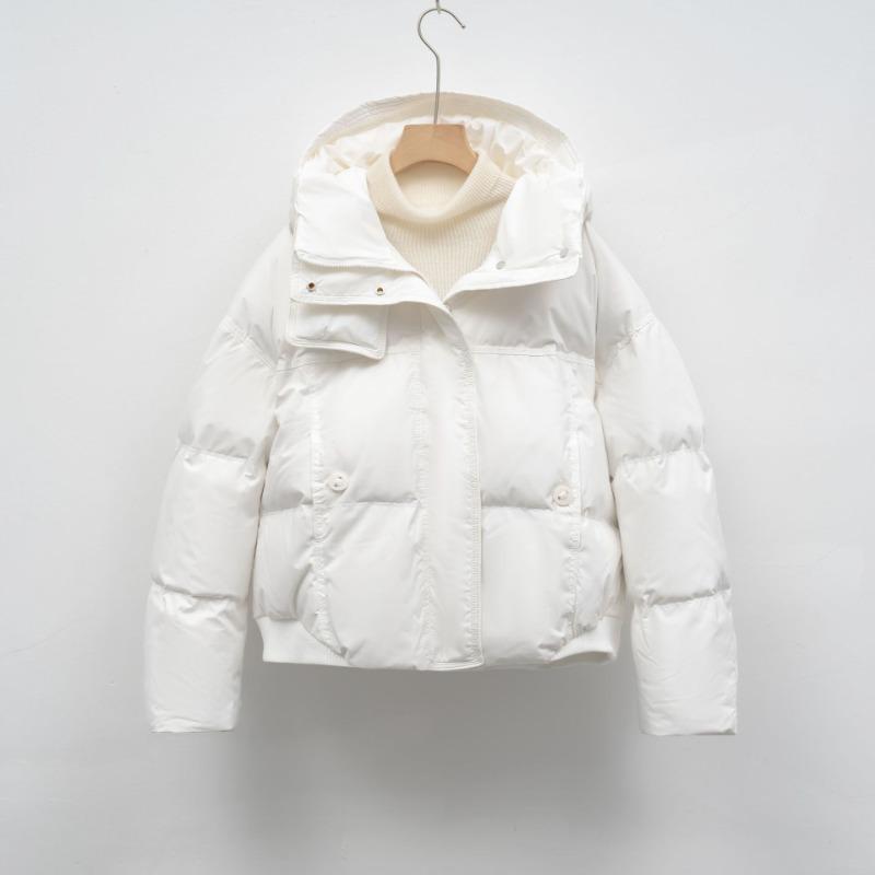 Short winter white duck down fashionable and simple bread jacket thickened warm temperament jacket down jacket women