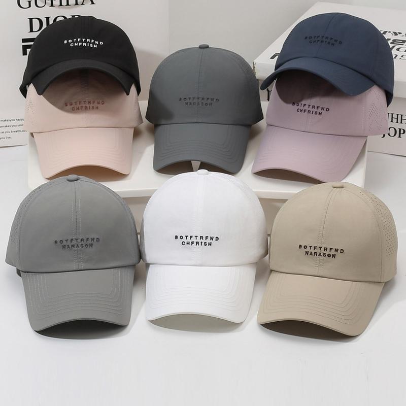 Breathable Quick-Drying Baseball Cap Unisex Sunscreen Cap Letter Embroidery Outdoor Sports Cap