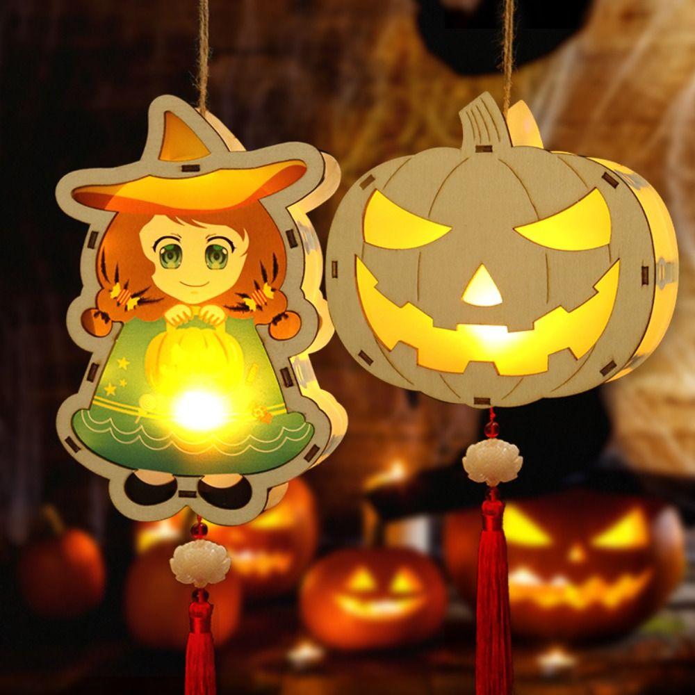 Glowing Halloween Lantern DIY Luminous Handmade  Lantern Halloween Pumpkin Lantern  Party Prop
