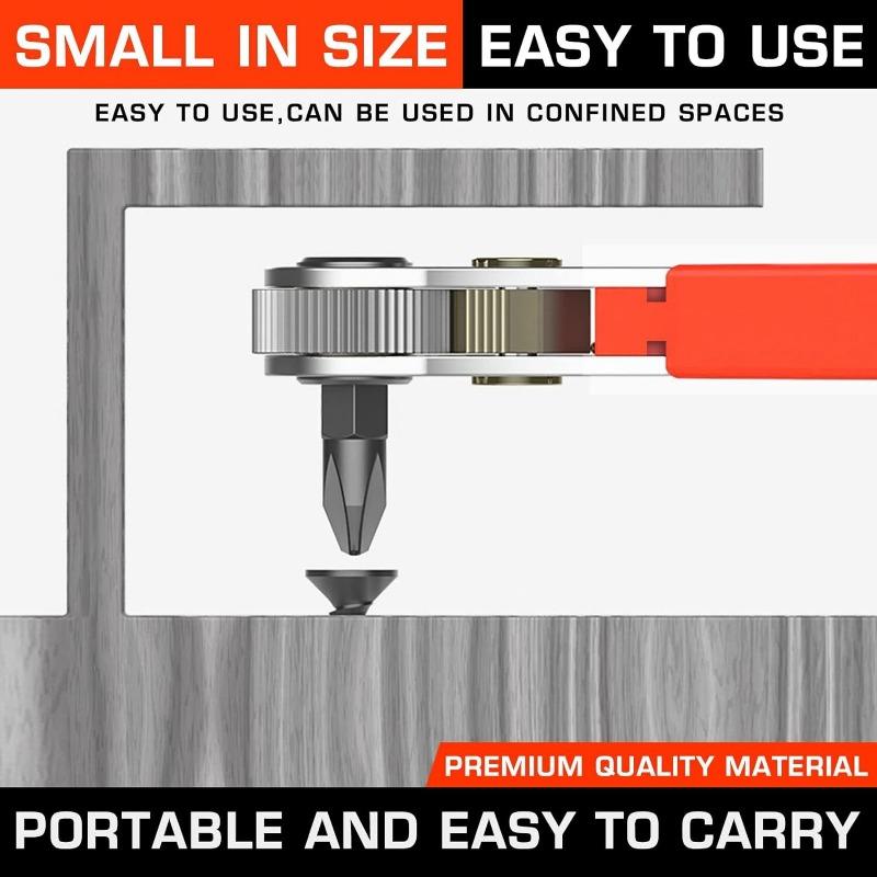 SenNan Hex Ratchet Wrench 1/4" Mini Hex Quick Release Socket Tool Ratchet Repair Spanner Hand Tools Kit Screwdriver Drill Bits