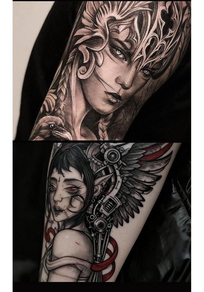 Set de Tintas Dinámicas para Tatuajes: Pigmentos Triple y Totem Negro, Negro Congo y Blanco