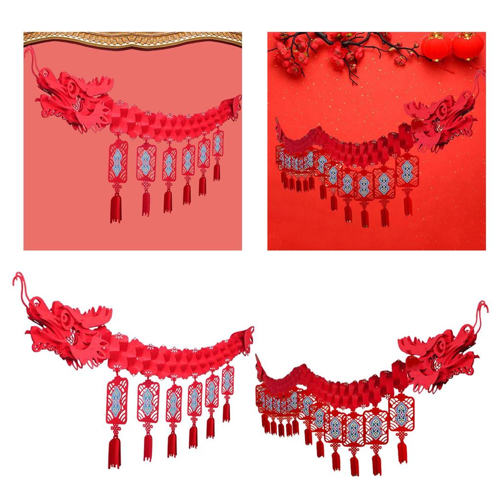 Chinese New Year 3D Dragon Ceiling Decoration Chinatown Dragon Ceiling Pendant for Window Shops Outdoor Chinese Theme Party Door