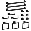 Yipan Stainless Steel Black 15-Piece Bathroom Hardware Set