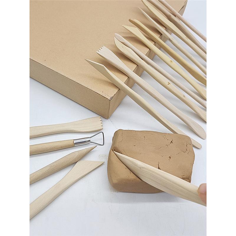 Bamboo Ceramic Clay Sculpting Tools: Multi-Piece Double-Headed Set for Kids