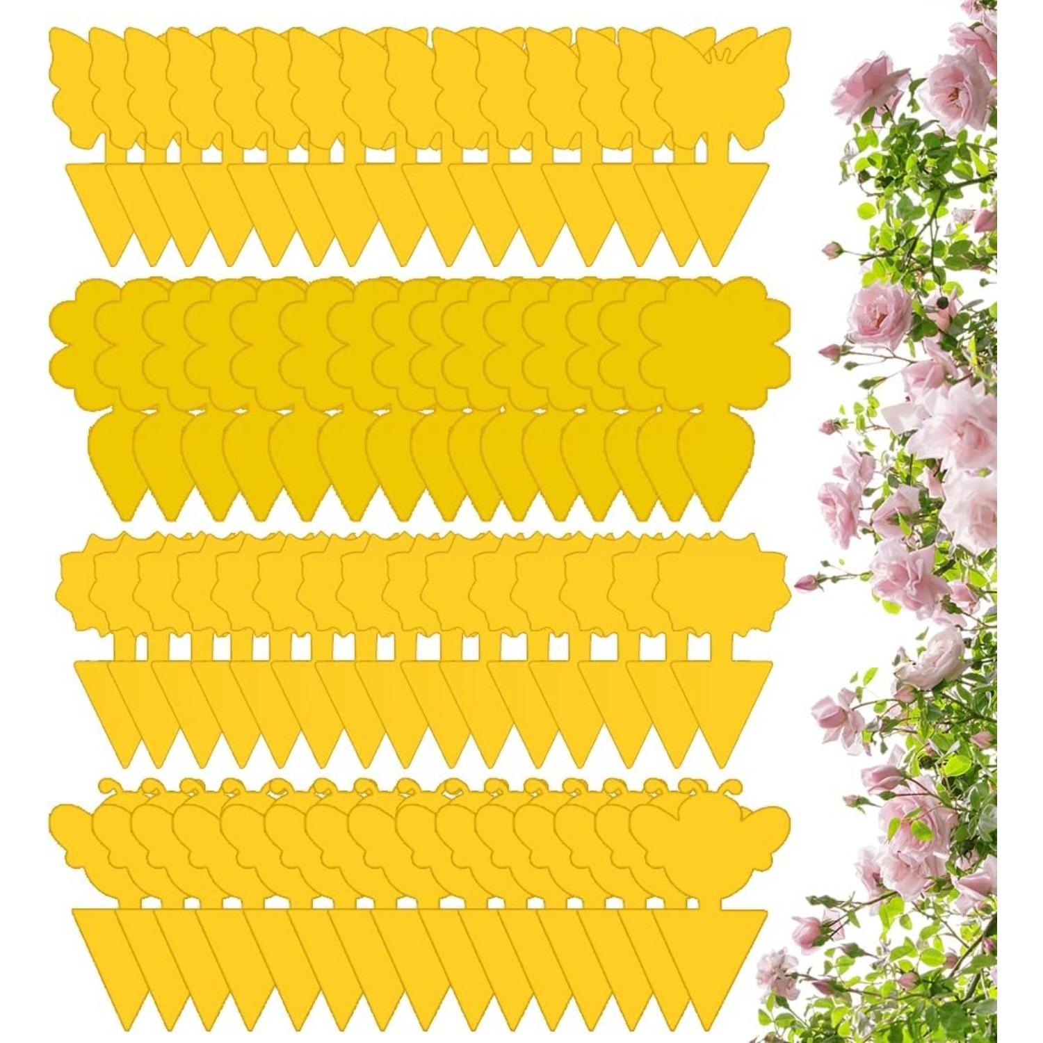 60 pcs Fruit Fly Attracting Sticker for Indoors, Outdoors, Attracting Sticker for Gnat, Fly and Flying Insects, Physical Effect, Odorless, for Kitchen жёлтый