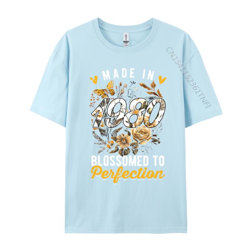 Cotton Tshirts 1980 Birthday Vintage 1980 Born In 1980 Made In 1980 T-shirts Loose Men Tshirt Personalized Casual Tops Shirt