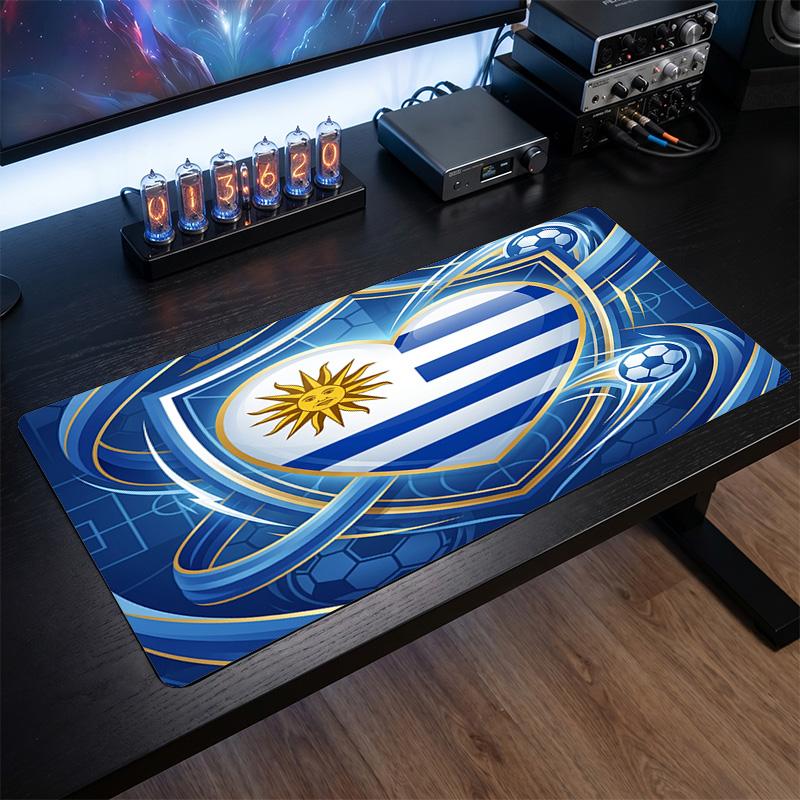Uruguay Football Crest Mouse Pad, Extended Non Slip Rubber Desk Mat for Gaming Office Laptop Fan Gift