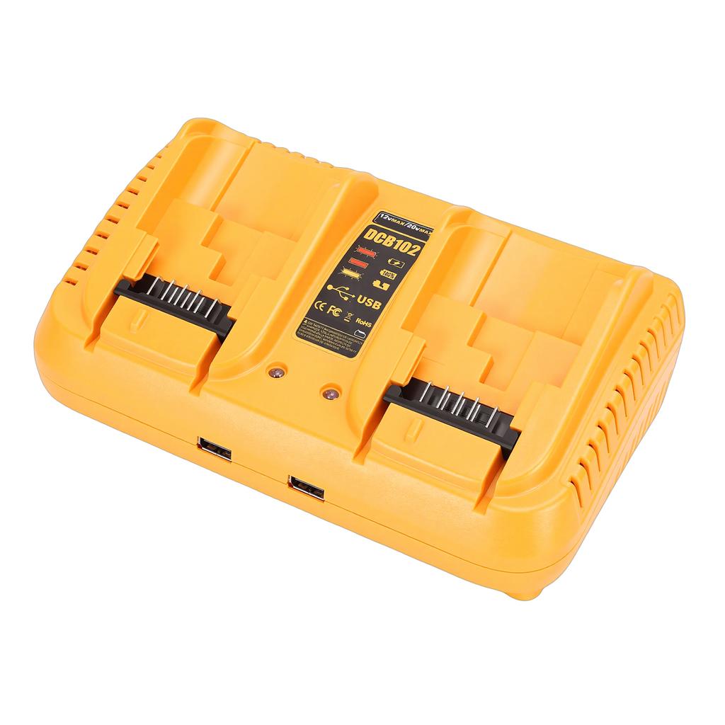 Power Tool Battery Charger Fit for DCB120 DCB127 DCB122 DCB124 DCB203 DCB204 DCB206 6A Battery 2 Port Charger Station