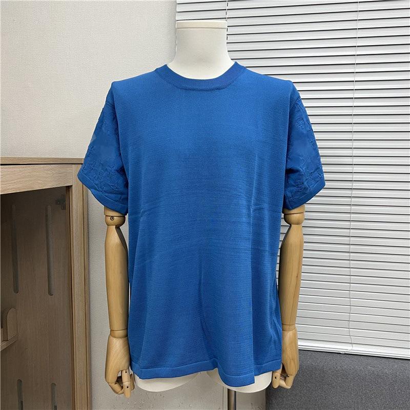 Edition 2025 Spring/Summer Trendy Jacquard Brand Logo Knit Unisex Short Sleeve