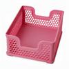 Pink Openwork Basket Organizer, Stackable for a Shelf In a Cabinet
