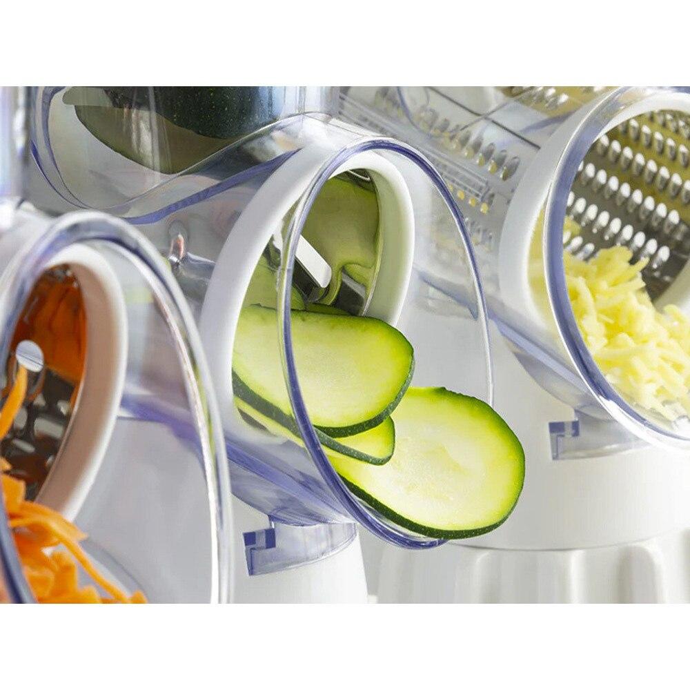 Feliator Manual 3-in-1 Ayawaska Slicer, 3 Interchangeable Stainless Steel Blades, Non-Slip Suction Base, Red Kitchen Tool