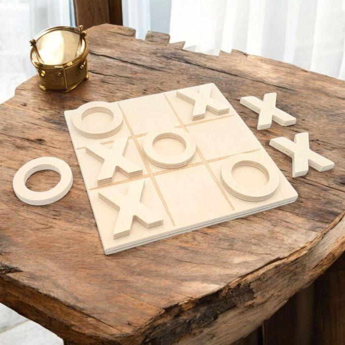 Jeu de morpion - Bois - A décorer et personnaliser - 15,5x15,5cm