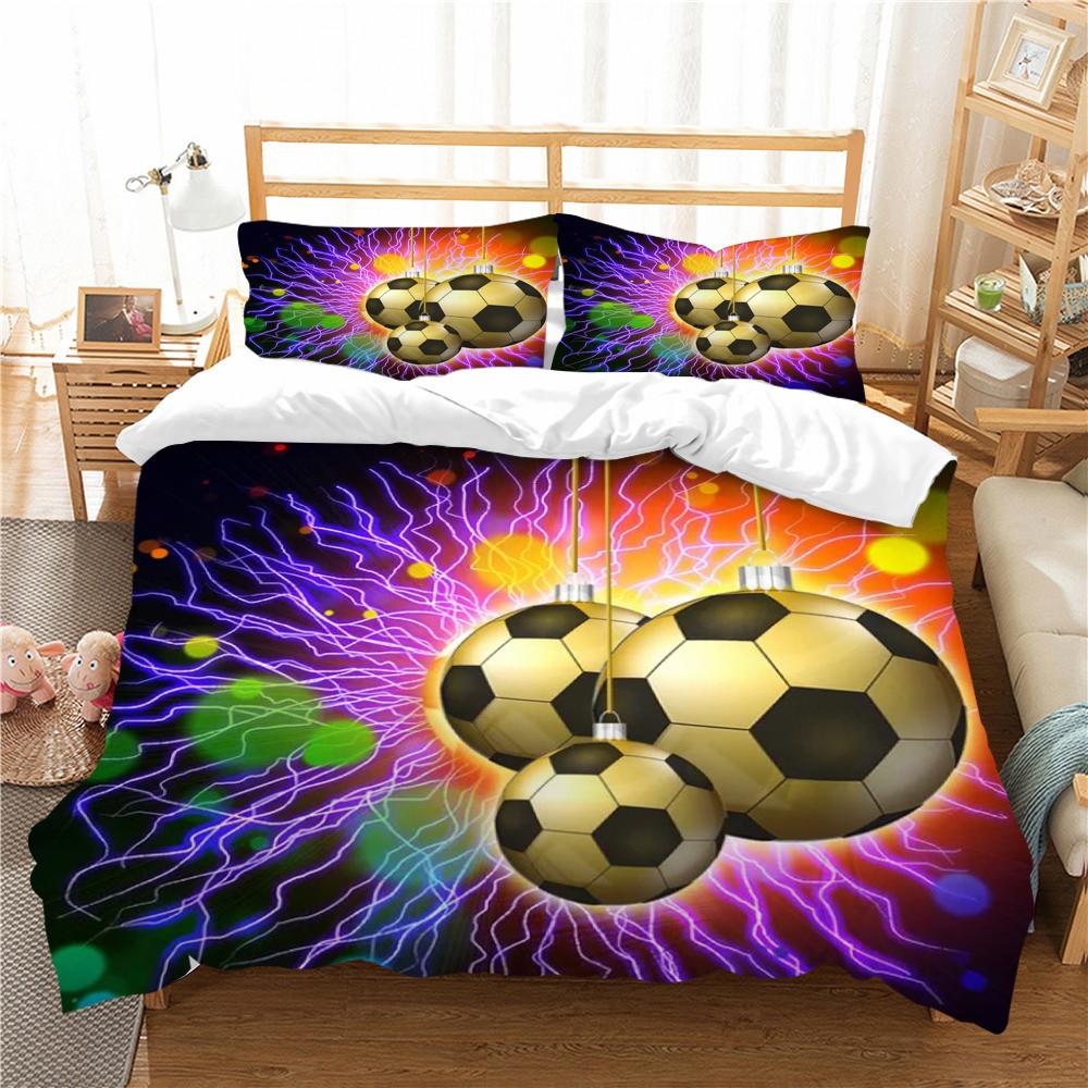 3D Football Printing Home Bedclothes Comforter Duvet Cover Bedding Set Duvet Covers Boy Children Bed Suit Comfortable