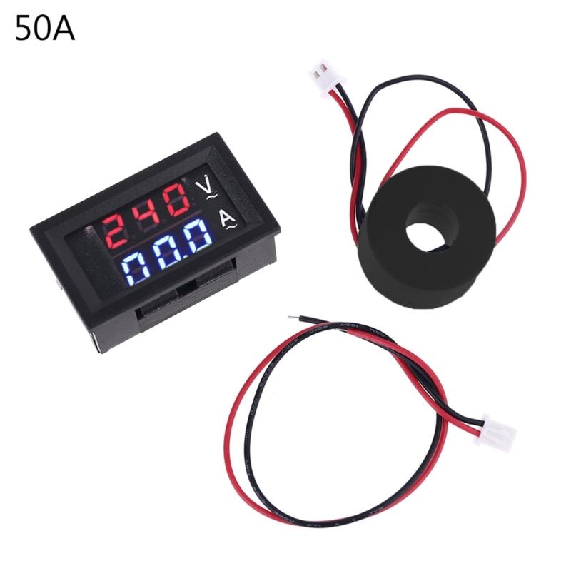 Practical Digital Current Gauge Volt Meter for w/ Current Transformer Display 0.28" AC 60-500V Voltmeter Ammeter 10/50/1