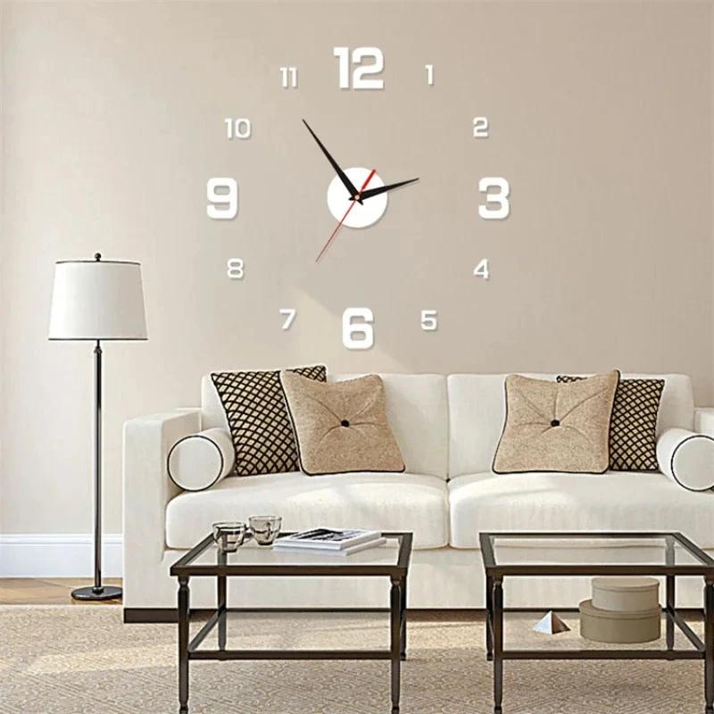 Luminous Digital Clock DIY Wall Clock Silent Night Light for Bedroom Living Room Home Decor