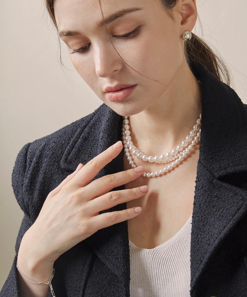 Dmoment Dm Swarovski Pearl 925 Silver Necklace (4,6,8Mm)
