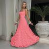 Elegantes rückenfreies Spitzen-Slip-Abendkleid für Damen