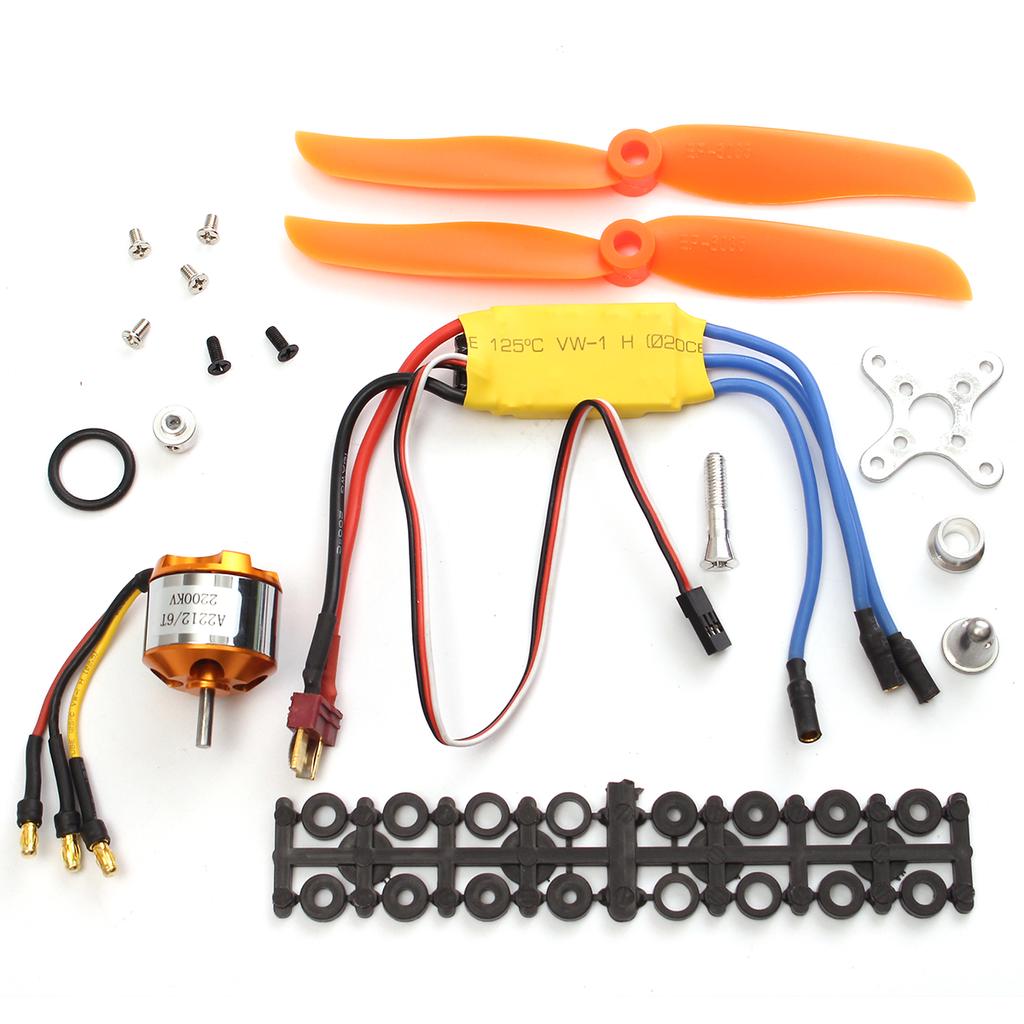 RC 2200KV Brushless Motor 2212-6T /& 30A ESC /& Freie Halterung Für Rc Flugzeug