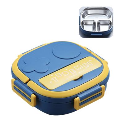 Lunch Box con scomparto per forchette Bento Box riutilizzabile in acciaio inossidabile a tenuta stagna per ufficio scolastico per bambini per adulti