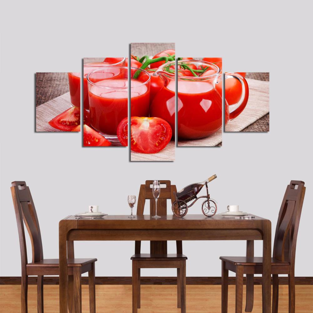Modular Picture HD Prints Canvas Painting Fruit Juice 5 Pieces Restaurant Cuadros Modern Home Decoration Wall Art Artwork Poster
