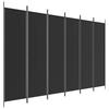 Vidaxl 6-Panel Room Divider, Black, 300X200 Cm, Fabric