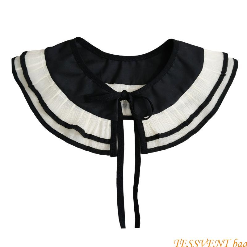 Detachable False Collar Oriental Yunjian Accessory Chinese Bride Aesthetic Flower for Lady Girl Half Shirt Collar F42A