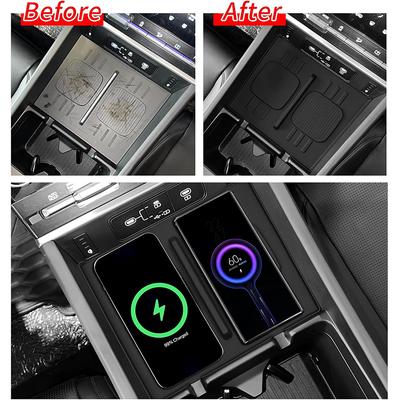 Car Central Control Anti-skid Silicone Mat Decoration Wireless Charging Anti-slip Pad For 2024 2025 Hyundai Santa Fe Accessories
