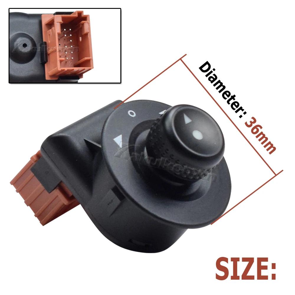 

185526 6545.KS For Peugeot Partner 1007 Citroen C2 C3 Xsara Picasso Berlingo New Electric Rearview Mirror Control Switch Knob Brown Base-36mm
