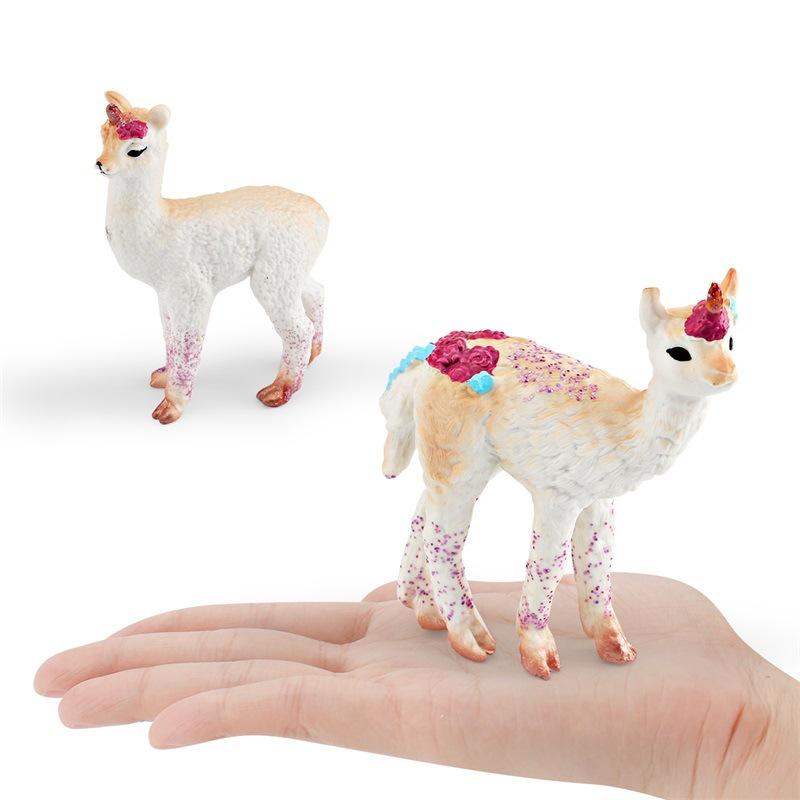 Simulare Model Animal Unicorn Alpaca Ornament Static de Birou Jucării Cognitive pentru Educația Timpurie a Copiilor