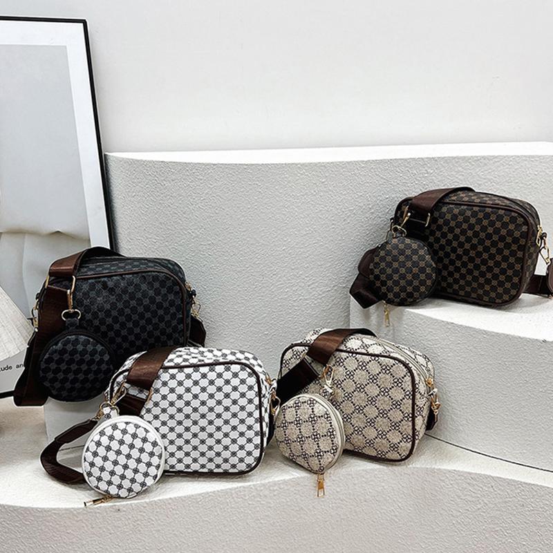 Women'S Simple Casual Retro Shoulder Bag Fashionable Diagonal Cross Compact Square Bag Large Capacity Mother And Child Bag