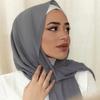 Muslim Chiffon Hijab Soft Shawls for Women Long Plain Scarf Head Wrap Lady Big Size Spring Ramadan Headband Islamic Turban