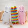 Plush Longeared Rabbit Toy Colorful Bunny Doll Stuffed Animal Throw Pillow Gift