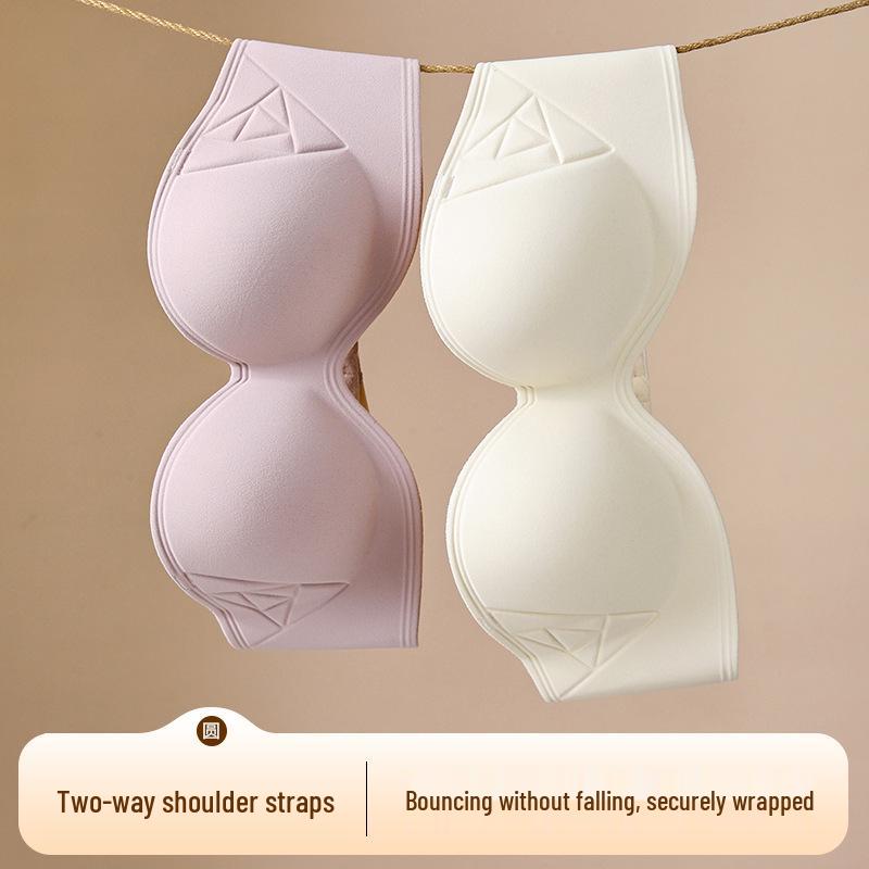 Strapless Push-Up Half-Cup Bandeau Bra – Non-Slip, Anti-Sag, Sexy Off-Shoulder Design