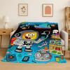 Cute S-SpongeBob Cartoon Soft Flannel Throw Blanket,Warm Cozy Blanket for Bed,Couch,Sofa,Bedroom,Living Room,Travel,Picnic Gift