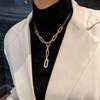 Fashionable Luxury Light Luxury Diamond Inlaid Sweater Chain Exquisite and Versatile Long Necklace Trendy Internet Celebrity Same Style