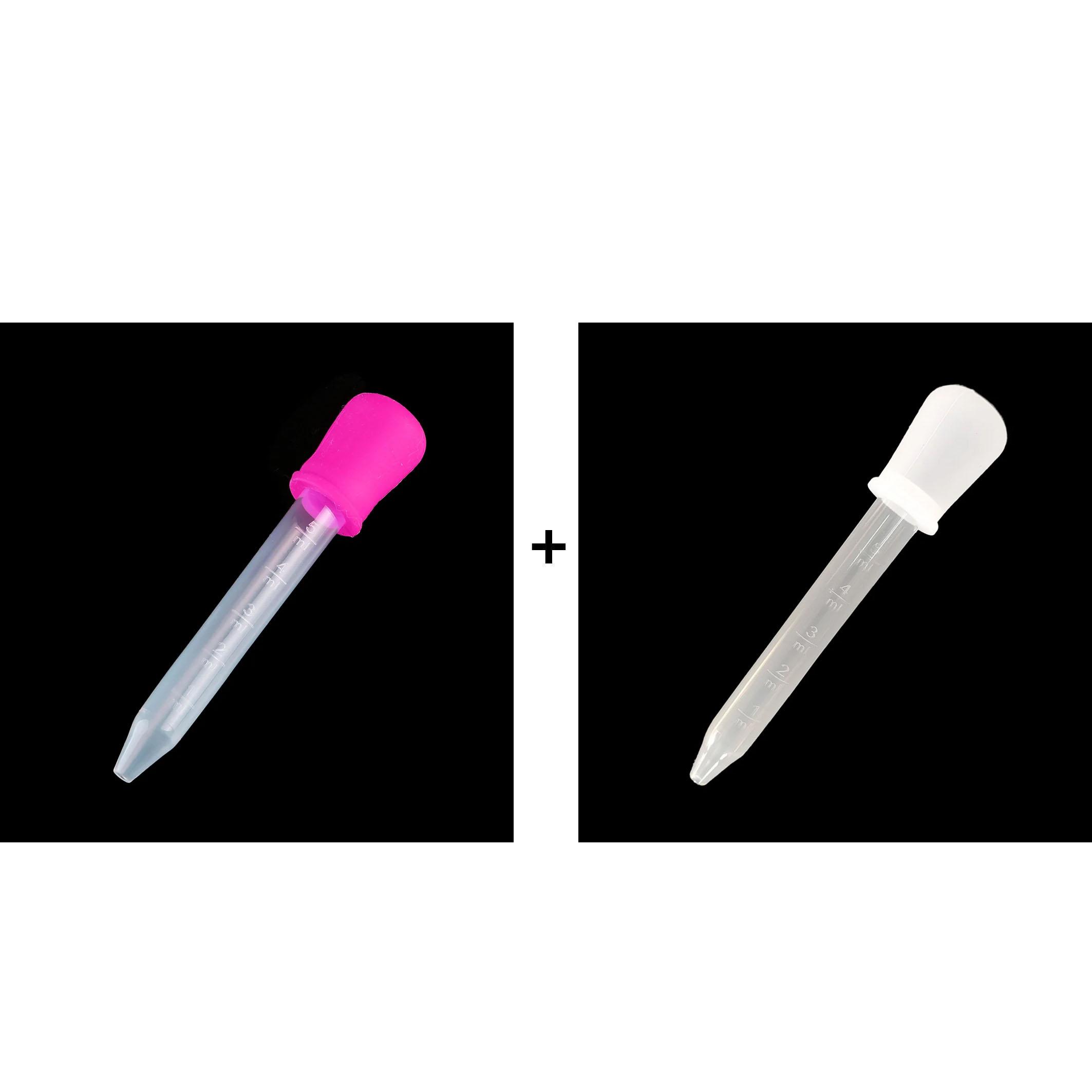 2PCS 5ml Silicone Plastic Pipette Dropper Feeding Medicine Liquid Eye Ear Pipette Dropper Lab Experiment Supplies Tool