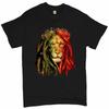 Royal Lion with Dreadlocks Printed Jamaican Reggae Music Lovers T-Shirt New 100% Cotton Short Sleeve O-Neck Casual Mens T-shirt