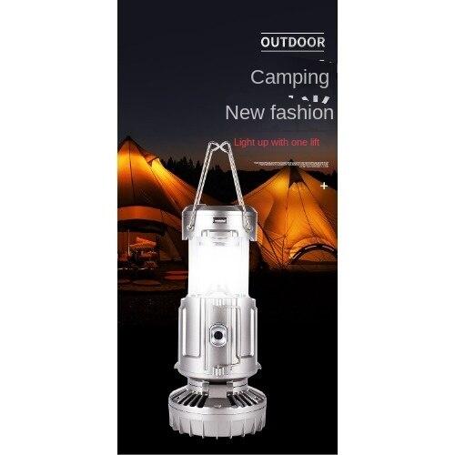 Solar LED horse lamp portable light outdoor tent light USB new electric fan camping light