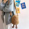 Positive Energy Potato Hug Plush Crossbody Bag Cute Simulation Toy Dolls Plushie Stuffed Fashion Fur Handbag Gift for Girlfriend
