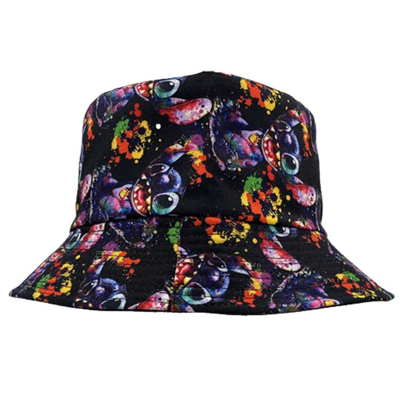 New Stylish Stizy Graffiti Black Cartoon Printed Adult Fisherman Hat Casual Bucket Hat Sunscreen Cap
