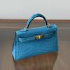 New Leather Handbag Bag, High-gloss Crocodile Pattern Second-generation Hand Carry Mini Shoulder Women's Bag