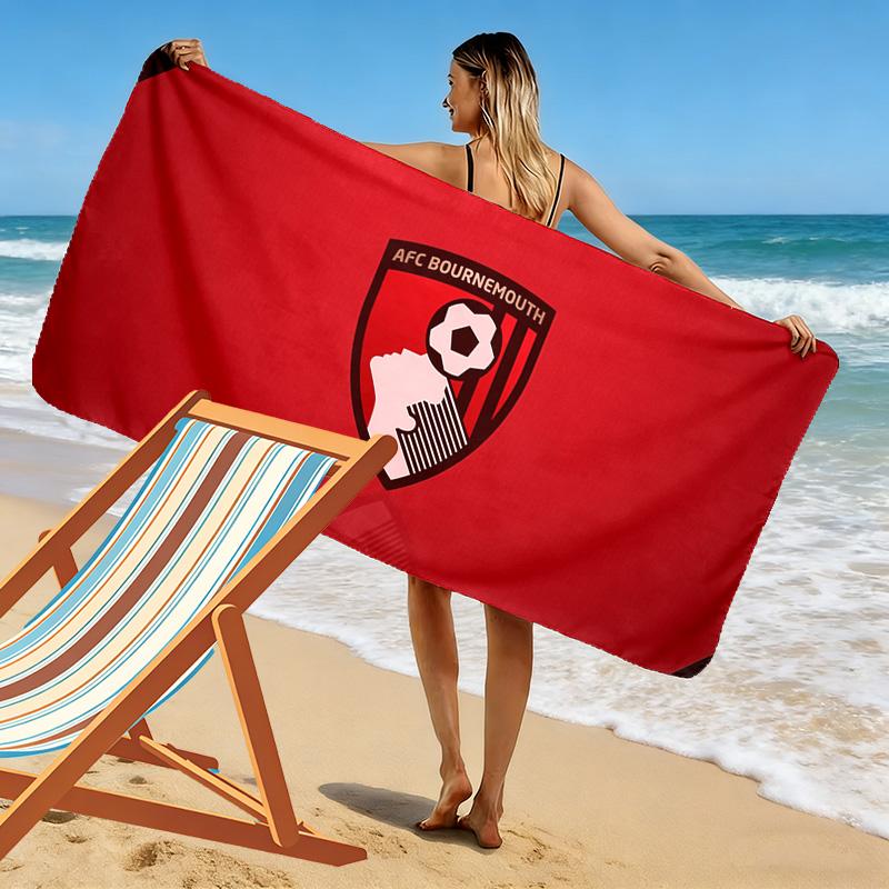 AFC Bournemouth Print Beach Towel, Large Soft Quick Dry Towel for Beach Camping Swimming