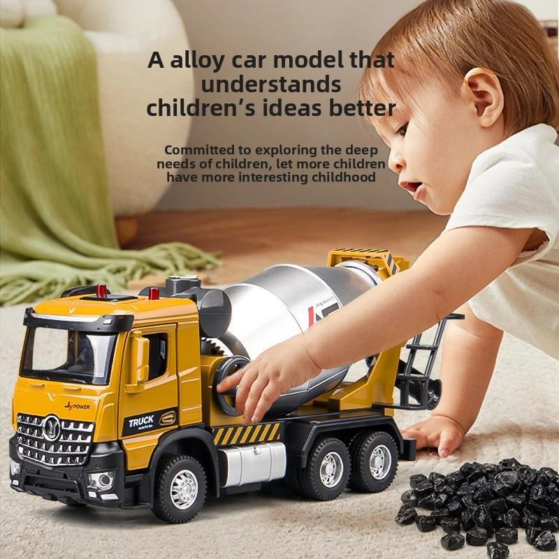 Alloy Truck Engineering Model Toy With Light And Sound Features For Collectors