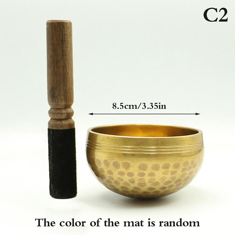 Nepal Tibetan Buddhist Bowl Handmade Singing Bowl Set Cushion Mallet Religion