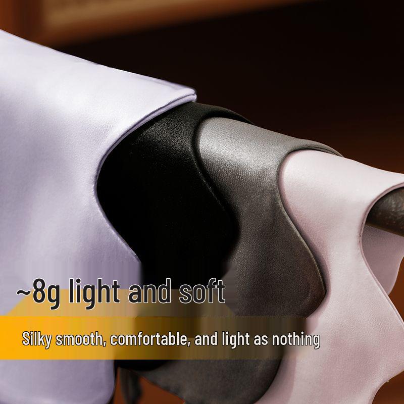 Silk Mulberry Double-Sided Blackout Eye Mask with Ear Loops for Sleep & Eye Fatigue Relief