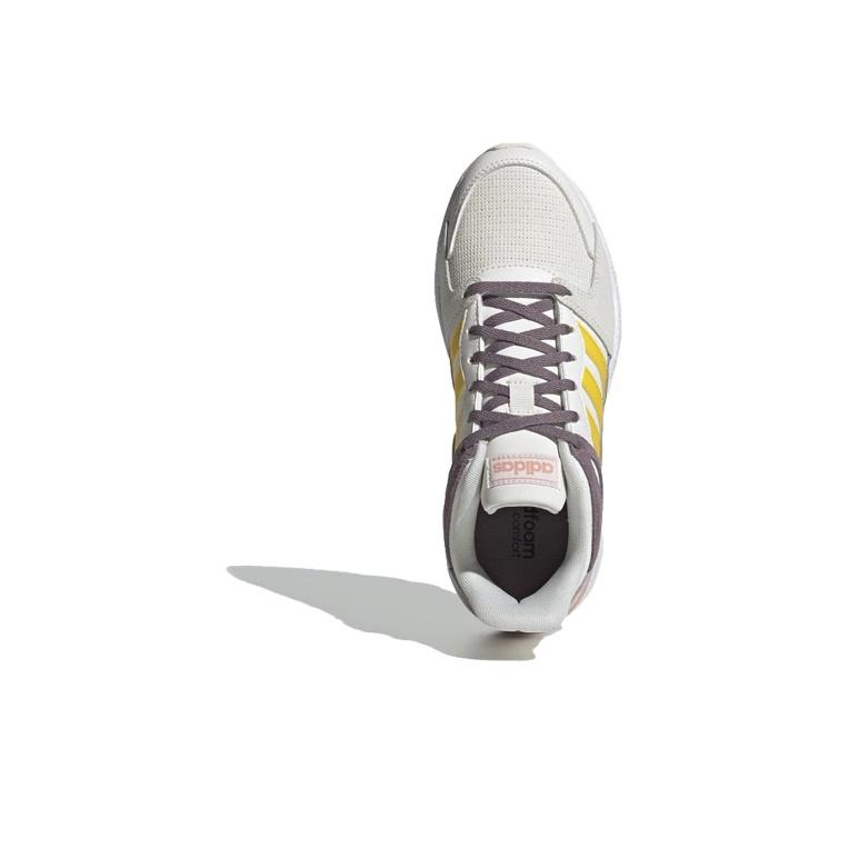 adidas Neo Crazychaos 1.0 Άνετα Δερμάτινα Απορρόφηση Κραδασμών Αντιολισθητικά Χαμηλά Casual Παπούτσια Τρεξίματος Γυναικείο Sneaker Λευκό Κίτρινο Καφέ EG8751