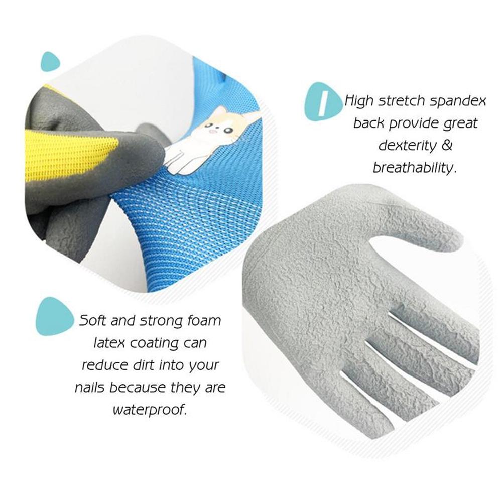 Thickened Childrens Latex Gloves Non-slip Garden Tools Gardening Gloves Durable Childrens Fun Protective Gloves Cartoon