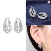 Hoop Earrings 925 Silver Certified Red Bow Heart Zircon Stud Earrings Lady's Anniversary Gift Luxury Jewelry